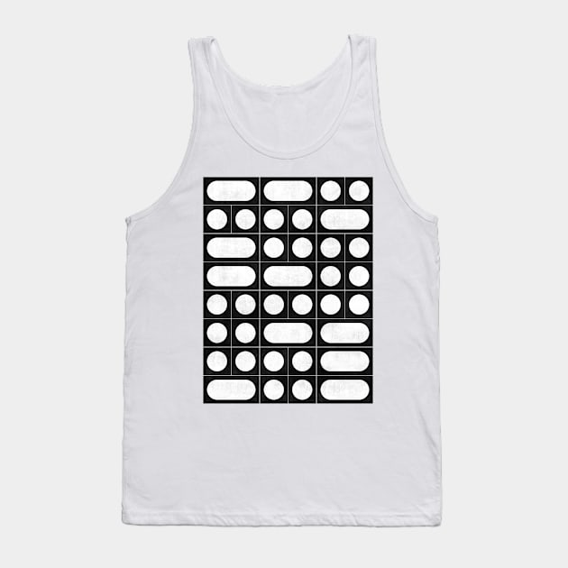 Mid-Century Modern Pattern No.14 - Black and White Concrete Tank Top by ZoltanRatko